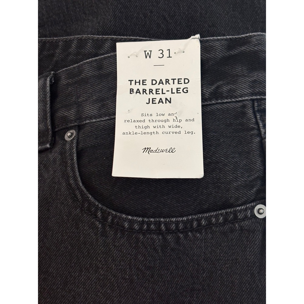 Madewell The Darted Barrel-Leg Jean Washed Black NW546 Size 31 Petite NEW - Picture 4 of 7